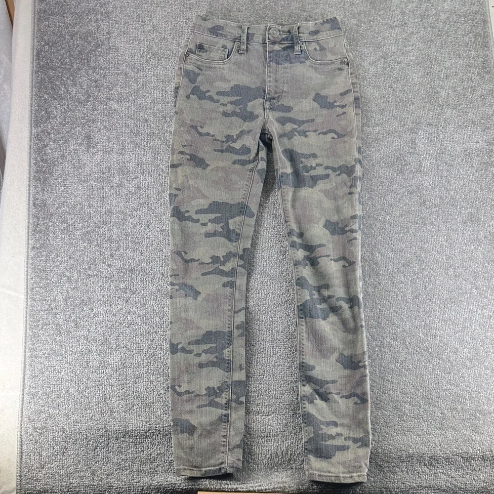 Hudson Jeans Skinny Mid Rise Ankle Pants Camo Womens 26 Green Brown